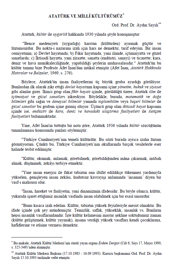 ataturk ve milli kulturumuz