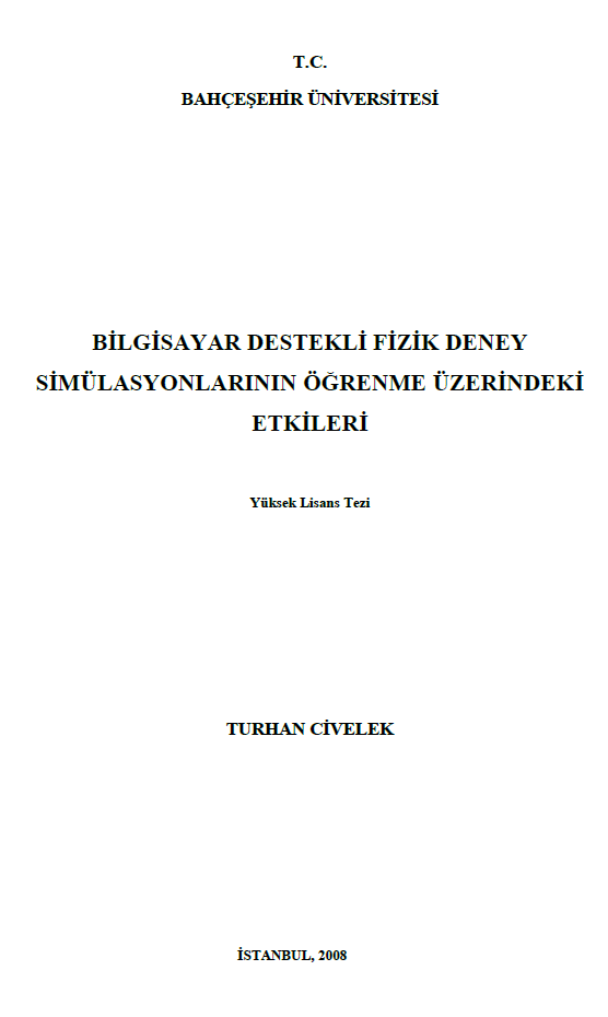 bilgisayar destekli fizik deney simulasyonlarnn ogrenme uzerindeki etkileri