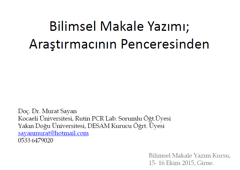 Bilimsel Makale Yazma